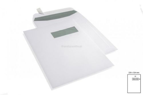 Saco branco A4 229x324 c/ janela - pack 25 , FIRMO , 58102 , 